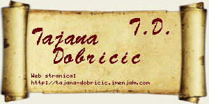 Tajana Dobričić vizit kartica